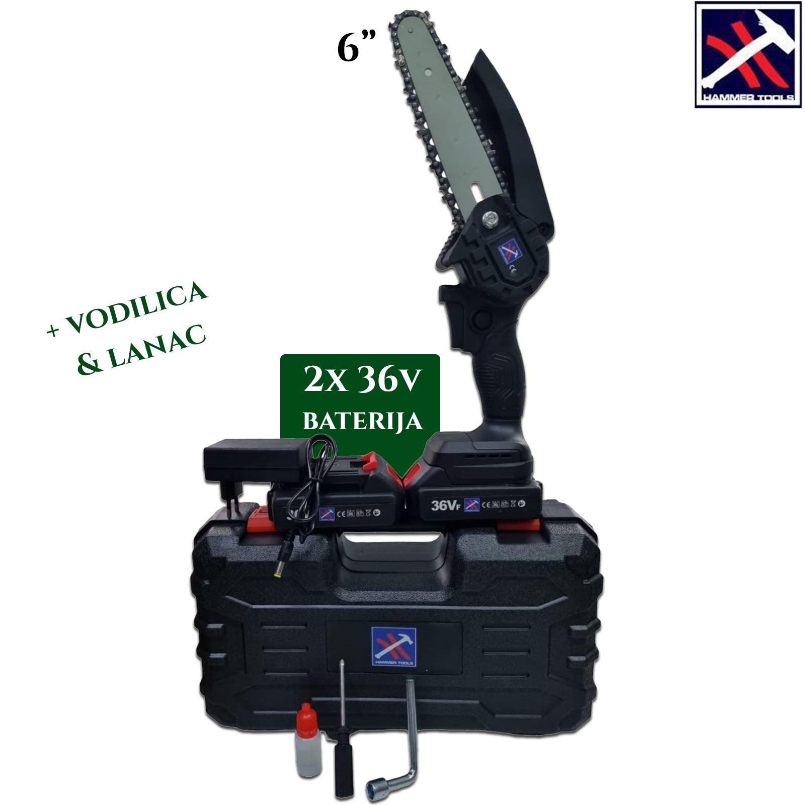 MINI AKUMULATORSKA ŽAGA 6 PALCEV X2 AKUMULATORSKA KLADIVA