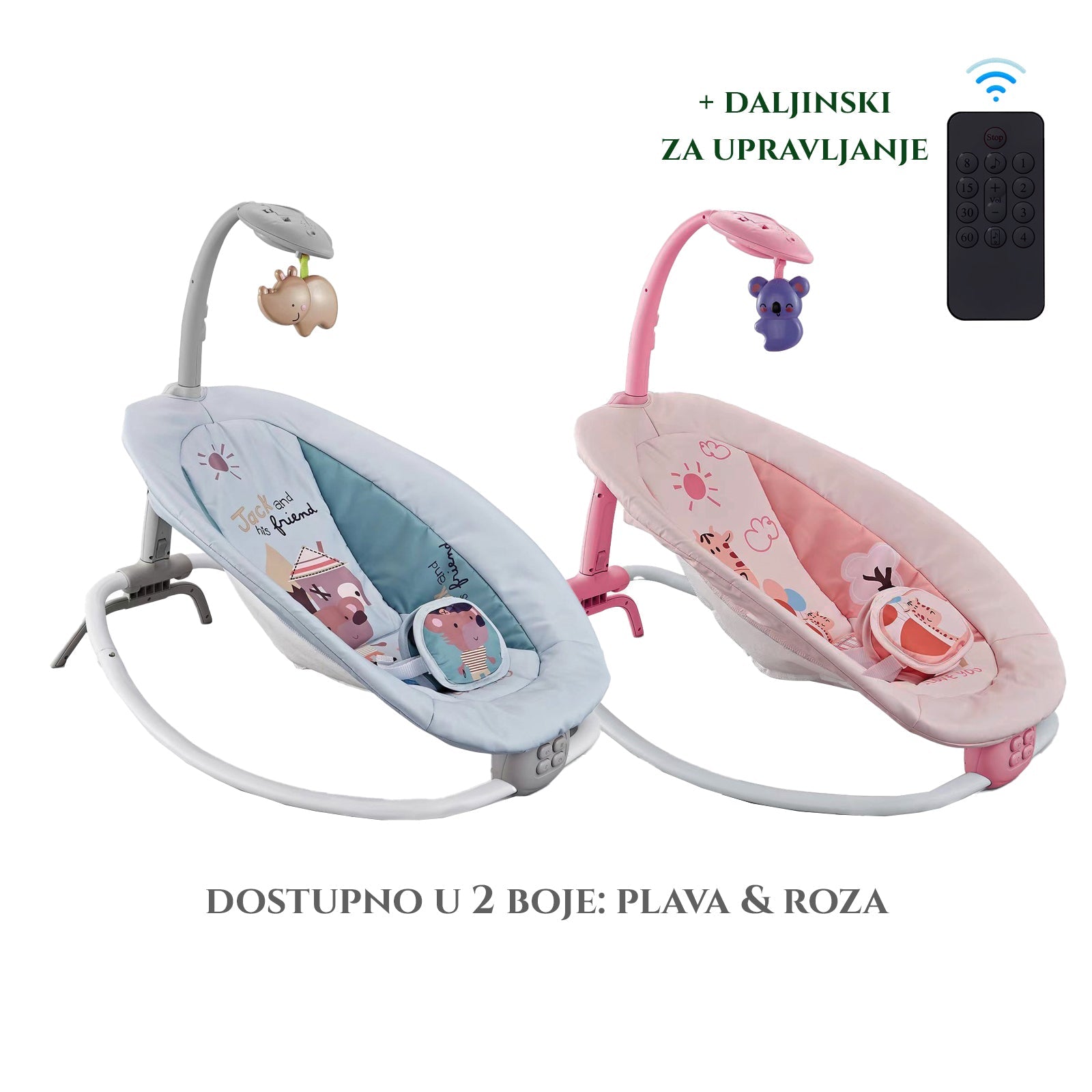 ELEKTRIČNA OTROŠKA GUGALNICA NA DALJINSKO VODENJE