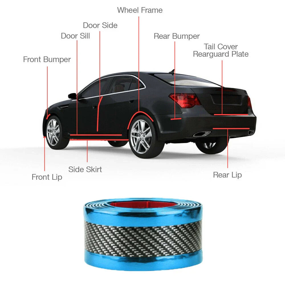 Carbon 5D zaščitni trak za avtomobil (100 cm × 7 cm)