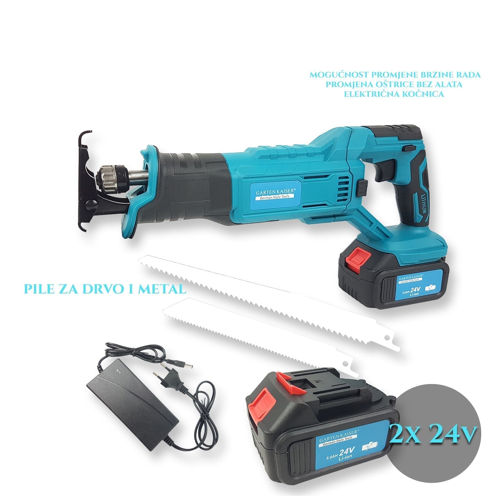 AKUMULATORSKA ŽAGA 24V X2 BATERIJE