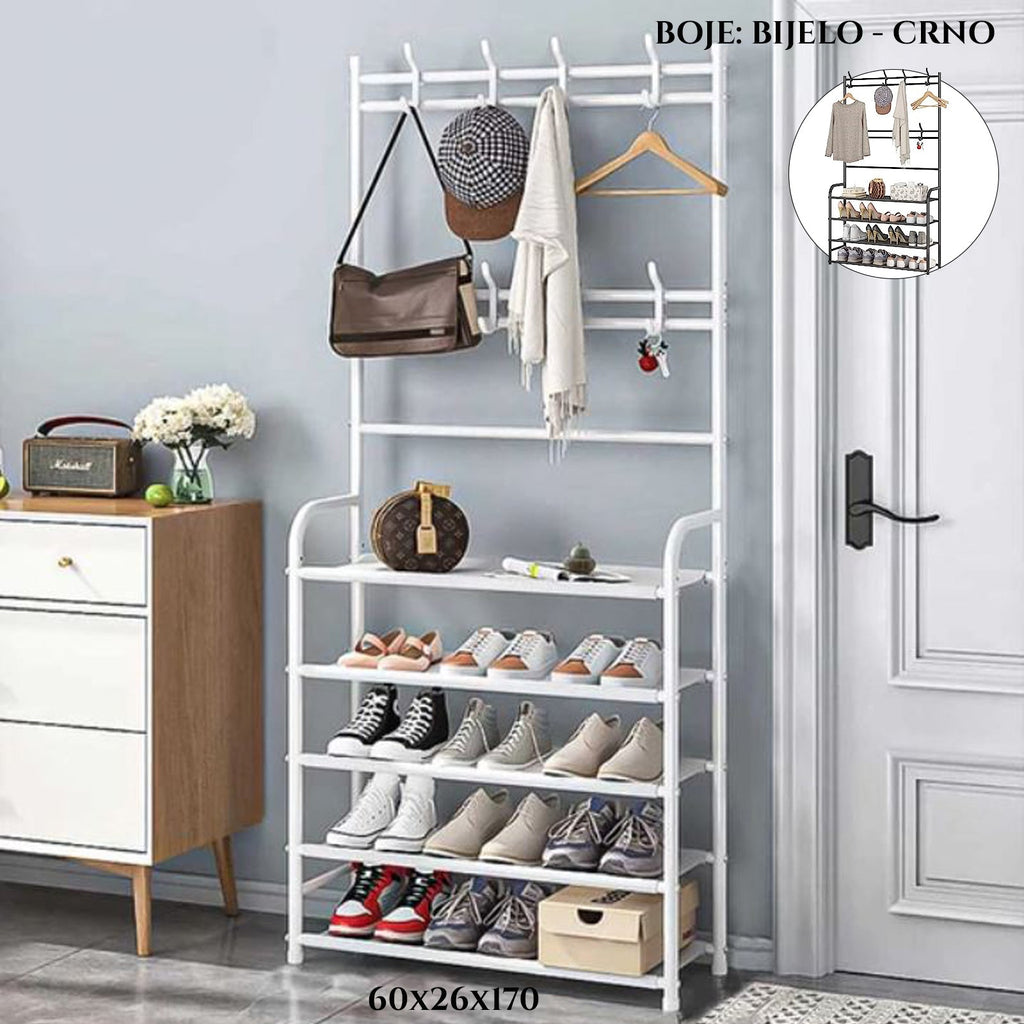 XXL stojalo za čevlje z obešalniki
