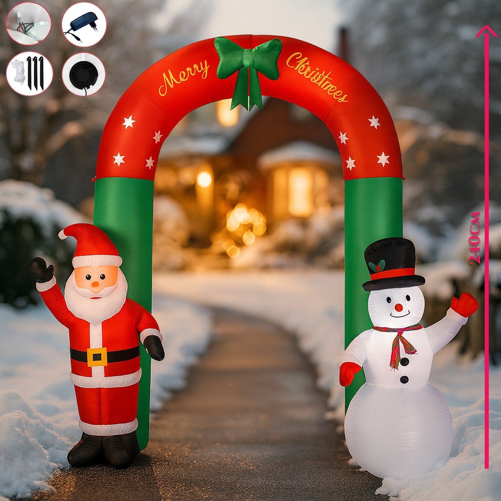 Napihljiva božična hodnika - 240 cm