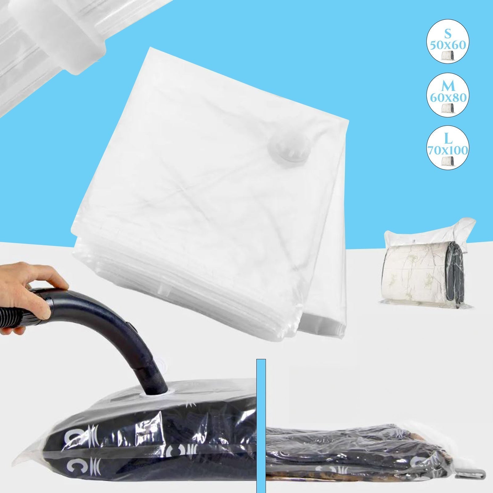 Vakuumske vrečke za oblačila, 4 kosi