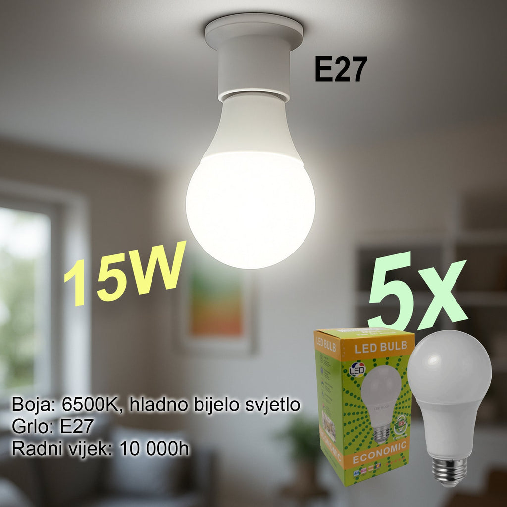 LED žarnica e27 15w 5 kosov