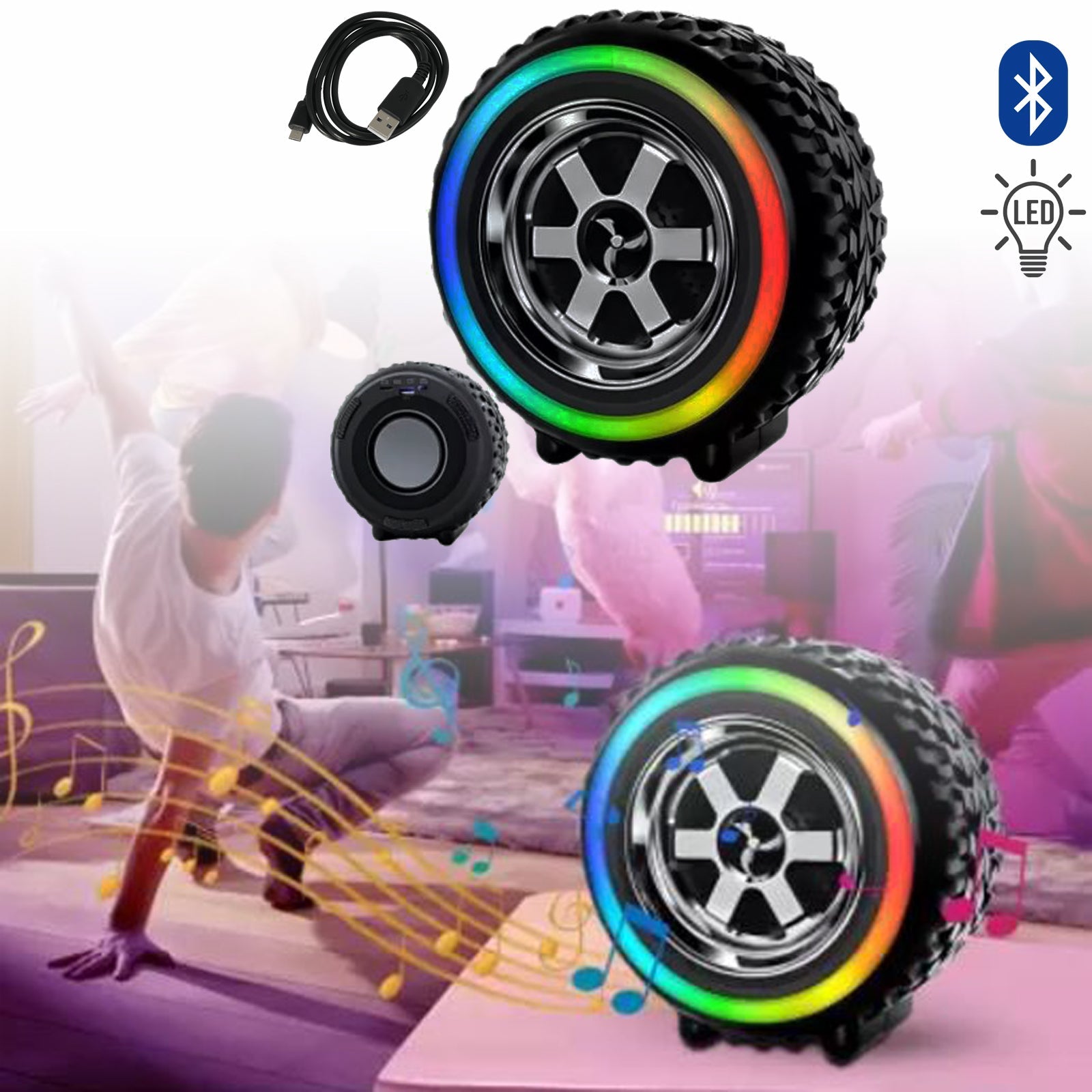 ZVOČNIK ZA KOLO Z LED OSVETLITVIJO